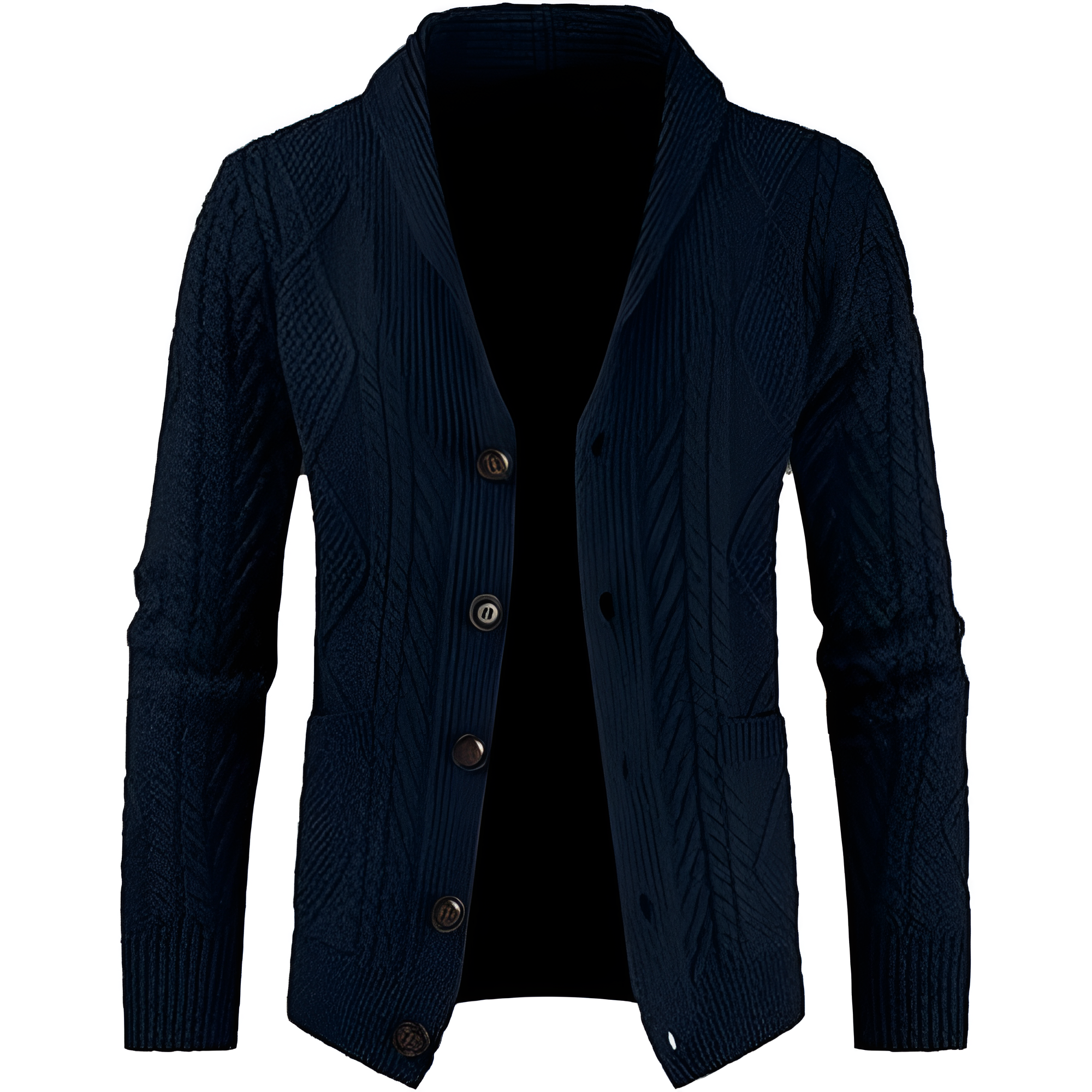 Men's Casual Wool Blend Cardigan Sweaters Long Sleeve Shawl Collar Buttons Down Cable Knit Sweater
