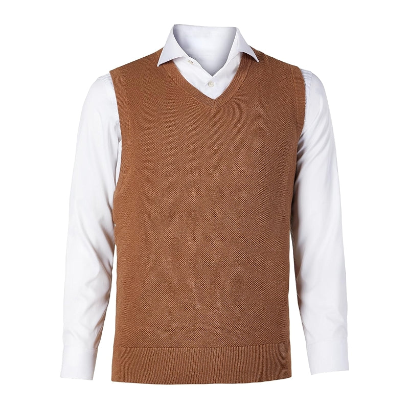 V-Neck Sleeveless Pullover Sweater Slim Fit Casual Vest