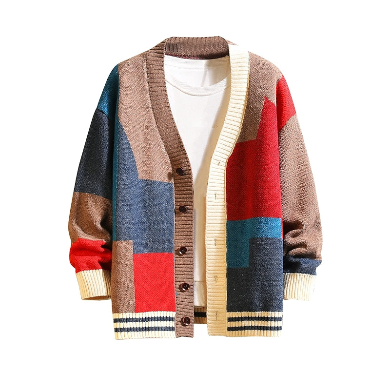 Knitted Long Sleeve Cardigan Sweater With Buttons