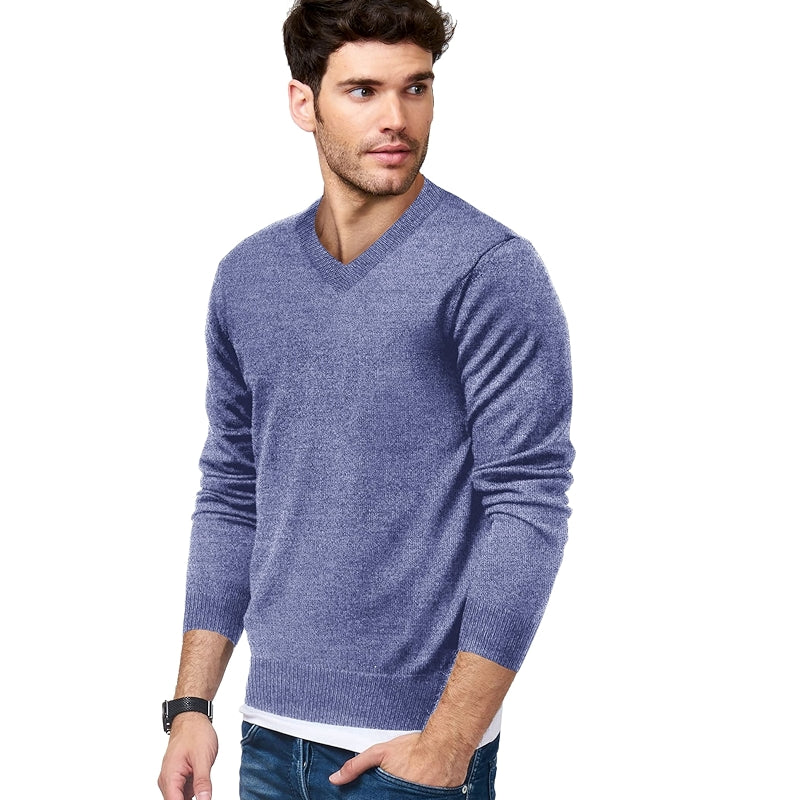 V Neck Dress Sweater Long Sleeve Slim Fit Fashion Pullover Sweater