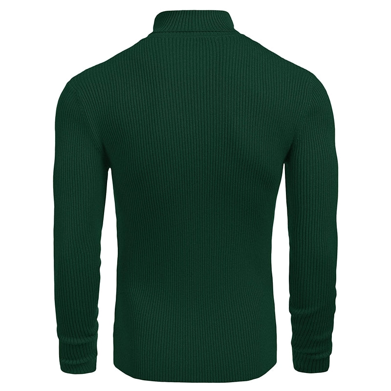Ribbed Slim Fit Knitted Pullover Casual Turtleneck Sweater