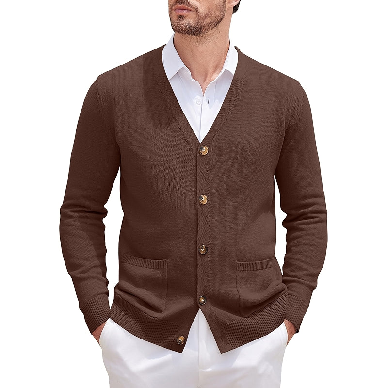 Cardigan Sweater Long Sleeve Casual V Neck Button Down Knitted