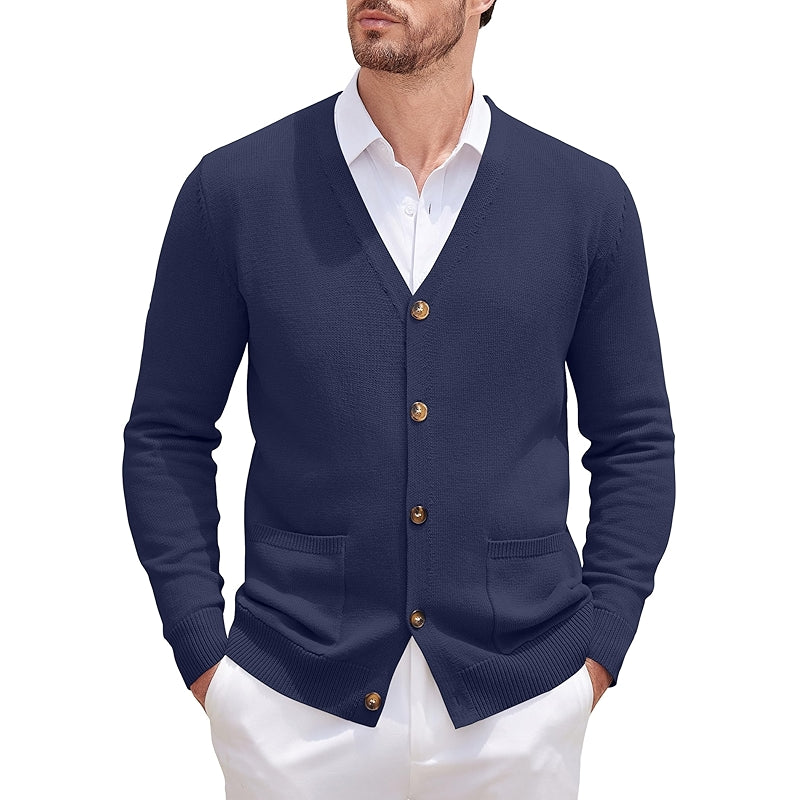 Cardigan Sweater Long Sleeve Casual V Neck Button Down Knitted