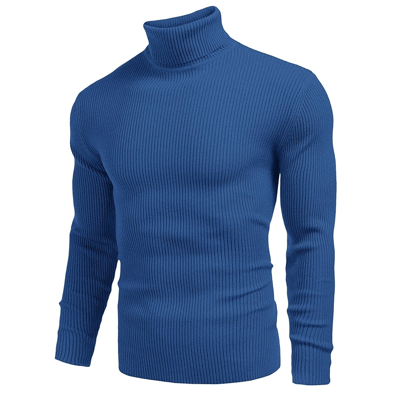 Ribbed Slim Fit Knitted Pullover Casual Turtleneck Sweater