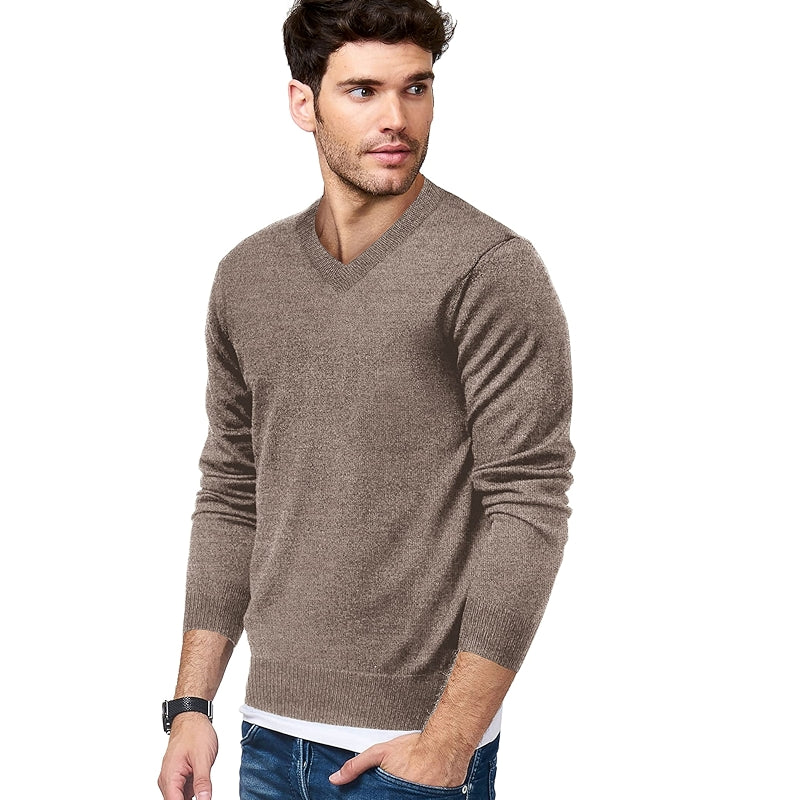 V Neck Dress Sweater Long Sleeve Slim Fit Fashion Pullover Sweater