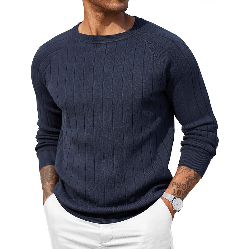 Dress Sweater Long Sleeve Crew Neck Slim Fit Business Casual Pullover