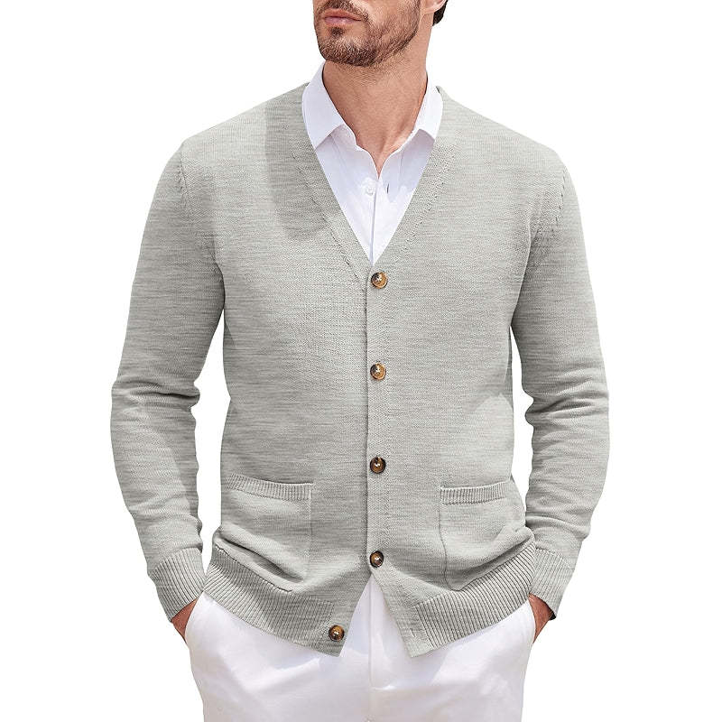 Cardigan Sweater Long Sleeve Casual V Neck Button Down Knitted