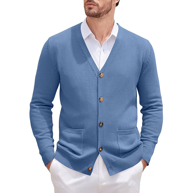 Cardigan Sweater Long Sleeve Casual V Neck Button Down Knitted