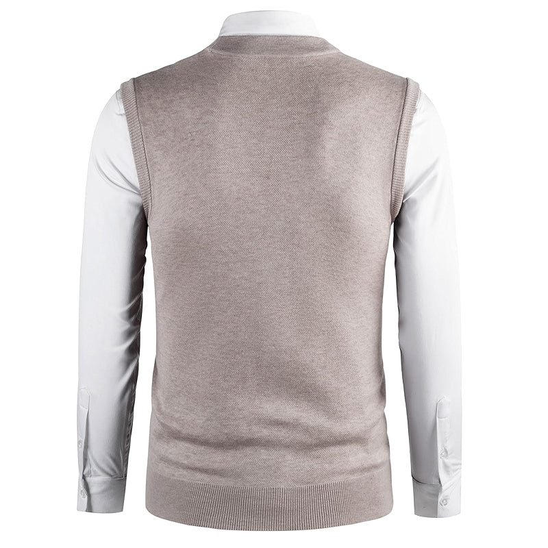 Thick Argyle Sweater Vest Classic V Neck Knitwear Sleeveless Pullover