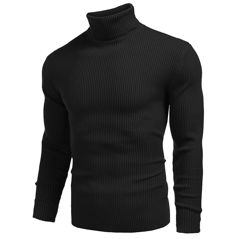 Ribbed Slim Fit Knitted Pullover Casual Turtleneck Sweater