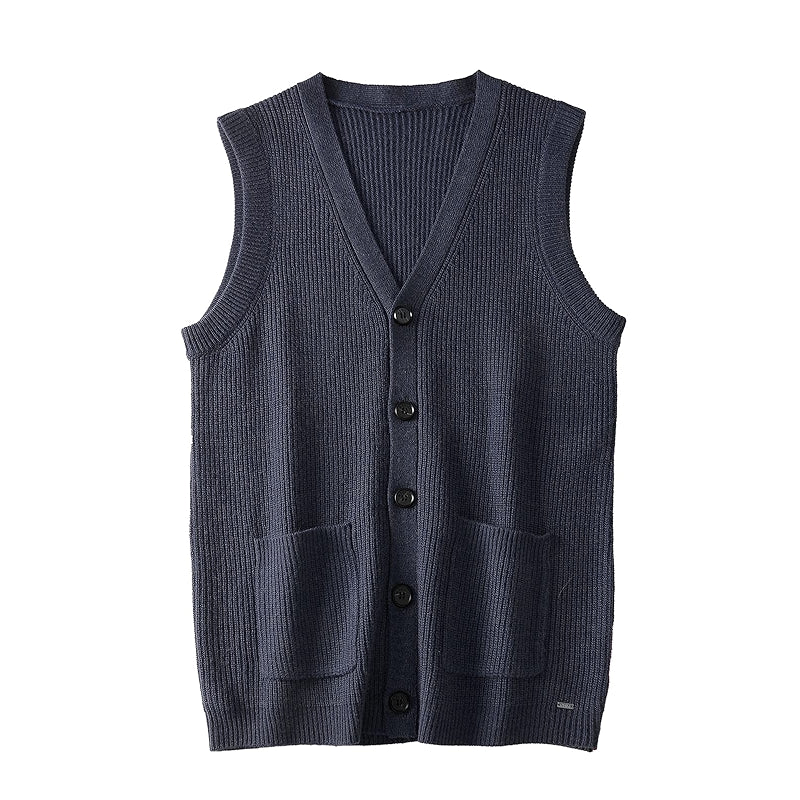 Sweater Vest V Neck Sleeveless Knitted Cardigan