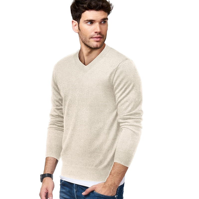 V Neck Dress Sweater Long Sleeve Slim Fit Fashion Pullover Sweater