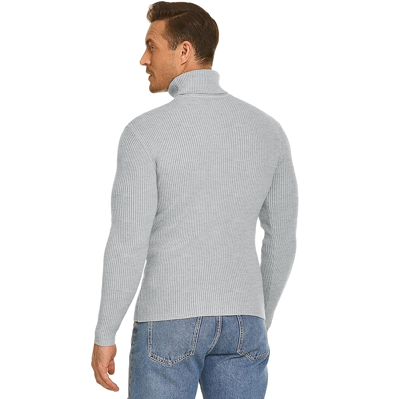 Ribbed Slim Fit Knitted Pullover Casual Turtleneck Sweater