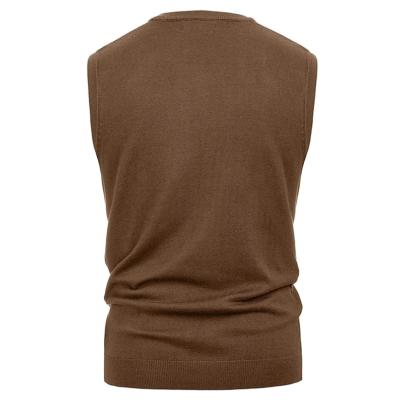 Soft Argyle Sweater Vest Slim Fit V Neck Knitted Pullover Vest