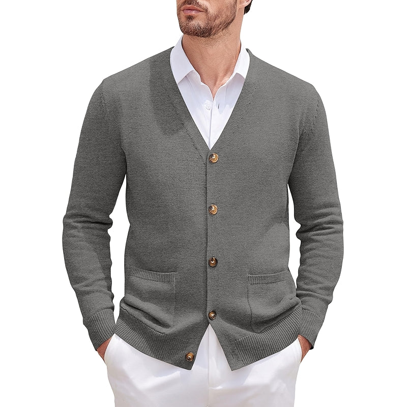 Cardigan Sweater Long Sleeve Casual V Neck Button Down Knitted