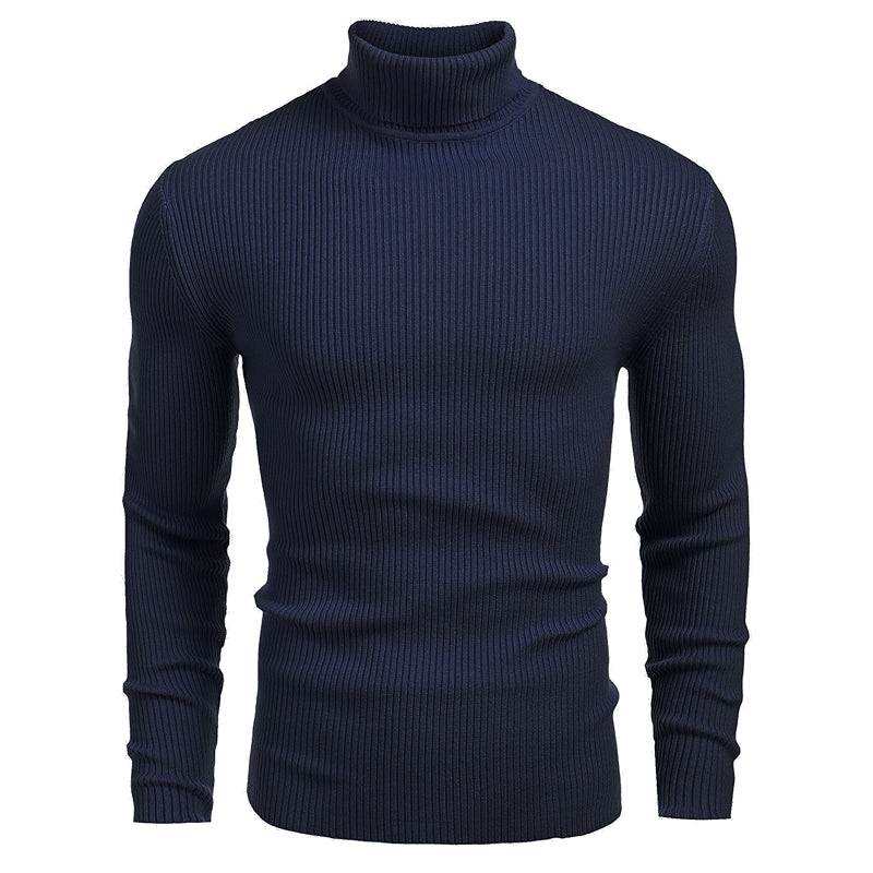 Ribbed Slim Fit Knitted Pullover Casual Turtleneck Sweater