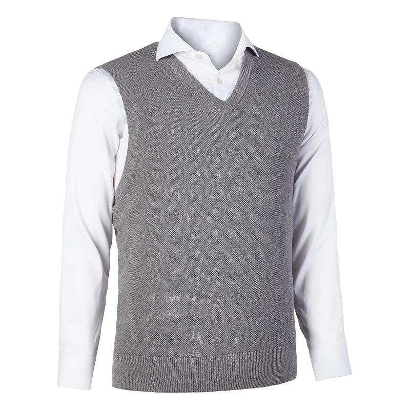 V-Neck Sleeveless Pullover Sweater Slim Fit Casual Vest