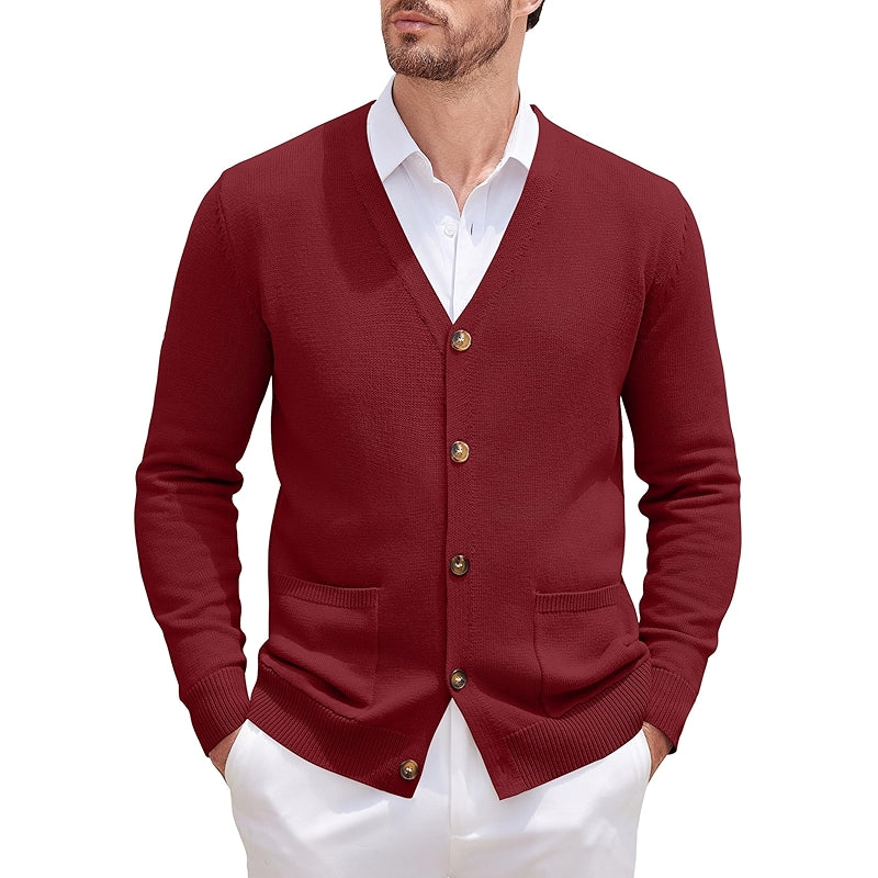 Cardigan Sweater Long Sleeve Casual V Neck Button Down Knitted