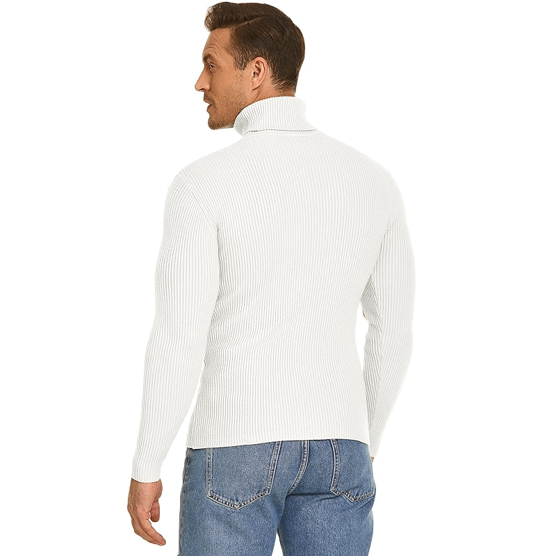 Ribbed Slim Fit Knitted Pullover Casual Turtleneck Sweater