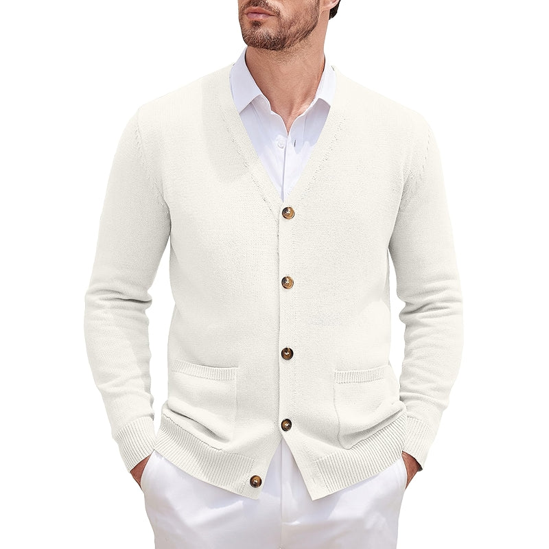 Cardigan Sweater Long Sleeve Casual V Neck Button Down Knitted