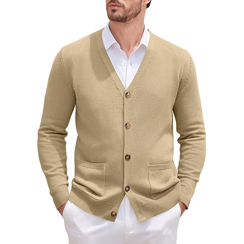 Cardigan Sweater Long Sleeve Casual V Neck Button Down Knitted