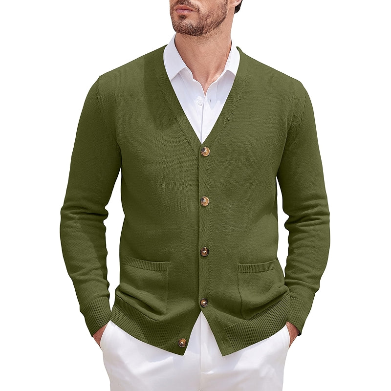 Cardigan Sweater Long Sleeve Casual V Neck Button Down Knitted