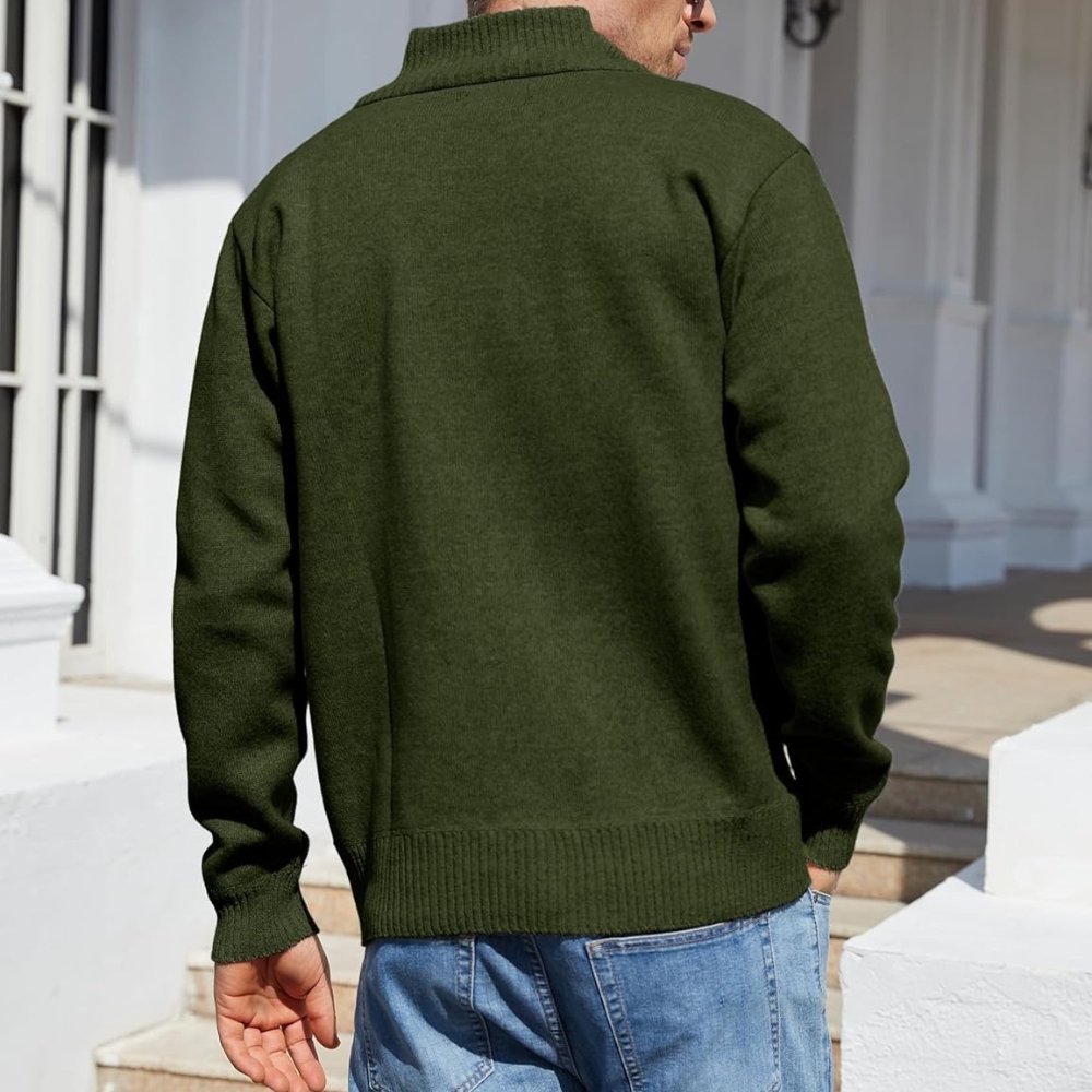 Full Zip Knit Cardigan With Pockets