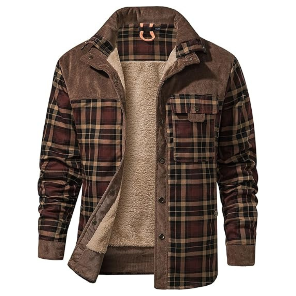 Flannel Plaid Lined Patterned Hooded Jacket