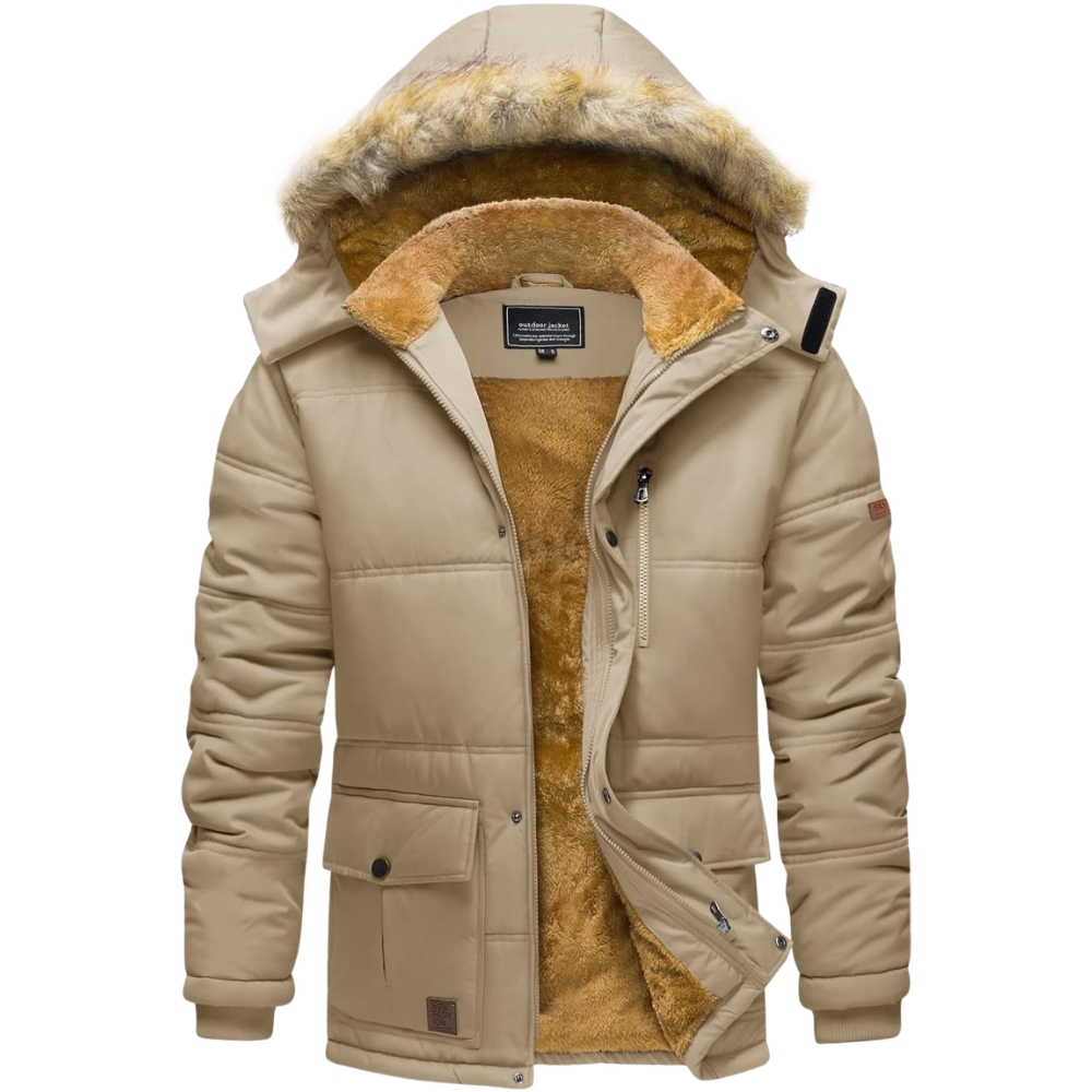Men's Winter Jacket with Hood Water Repellent Windproof Thicken Parka Winter Coat