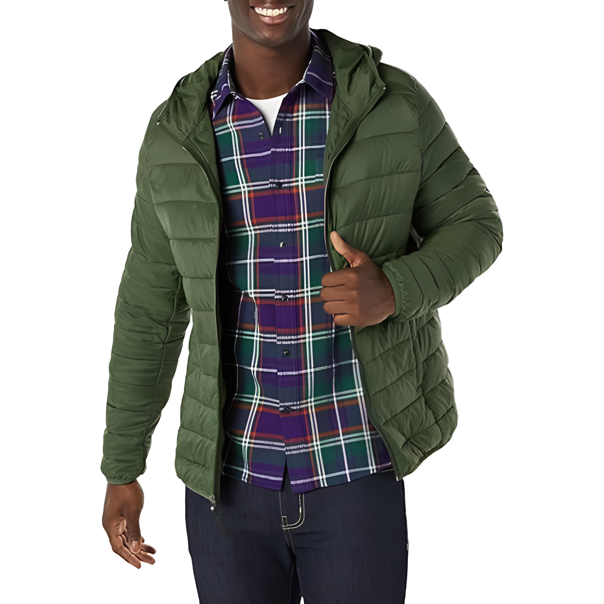 Men's Lightweight Water-Resistant Packable Hooded Puffer Jacket