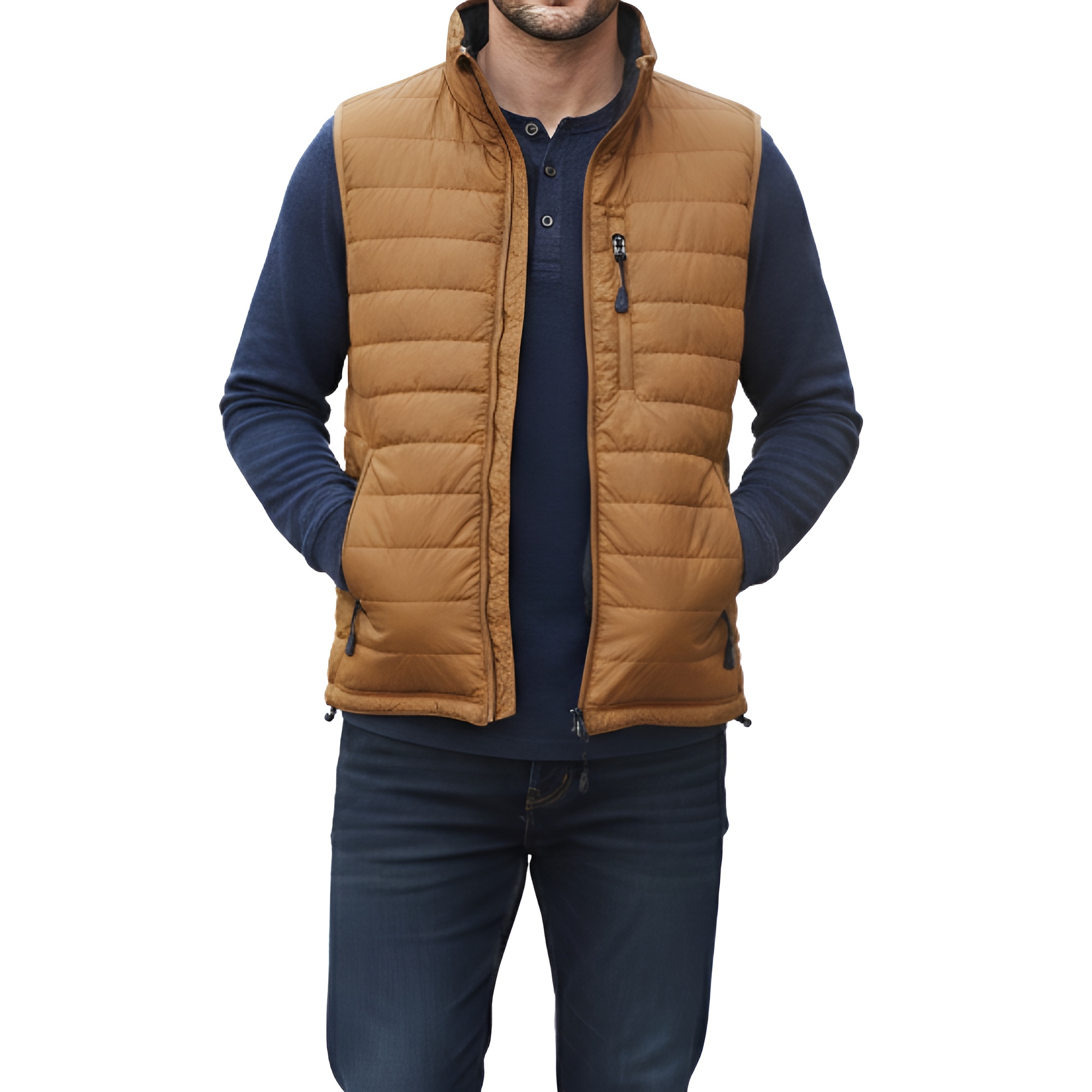 Lightweight Insulated Quilted Zip Front Outdoor Vest
