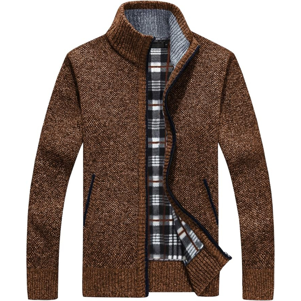 Full Zip Knit Cardigan With Pockets