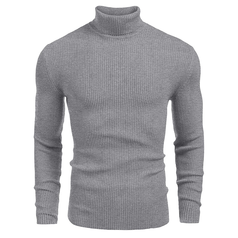 Ribbed Slim Fit Knitted Pullover Casual Turtleneck Sweater