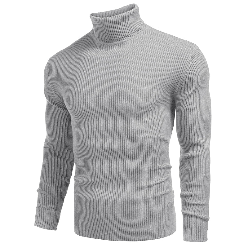 Ribbed Slim Fit Knitted Pullover Casual Turtleneck Sweater