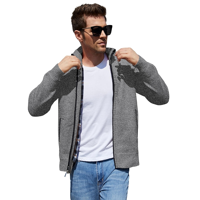 Shawl Collar Cardigan Slim Fit Button Cable Knit Sweater