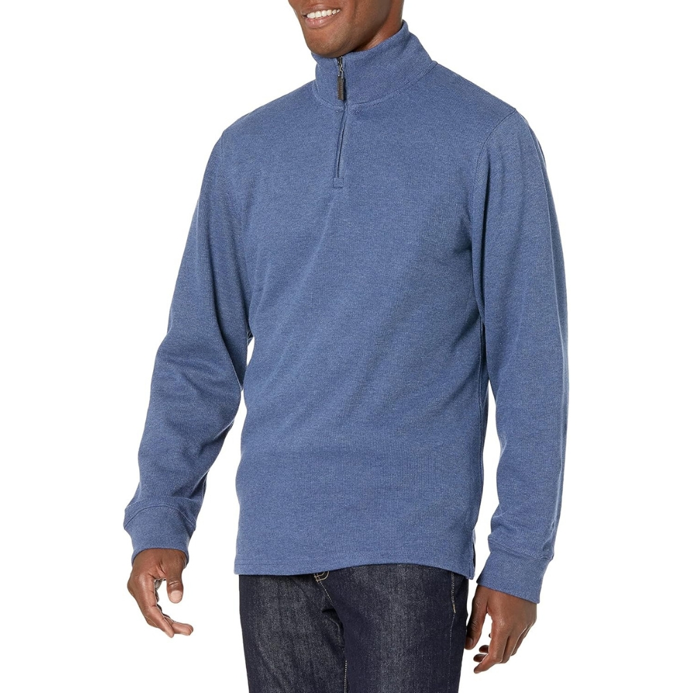 Quarter Zip French Rib Knit Sweater