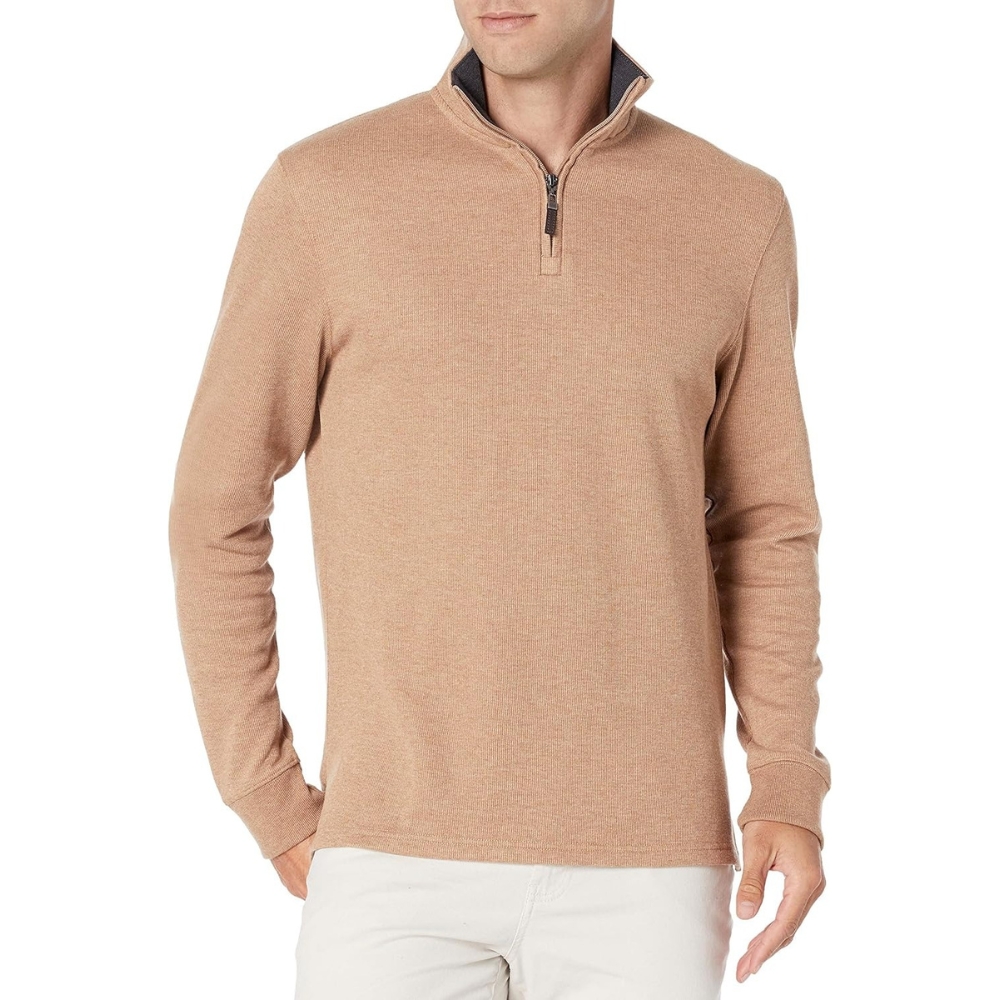 Quarter Zip French Rib Knit Sweater