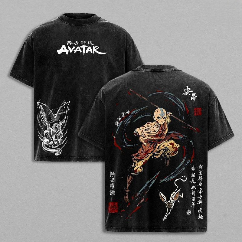 The Last Airbender Vintage Washed Heavy Cotton Oversized Hoodie