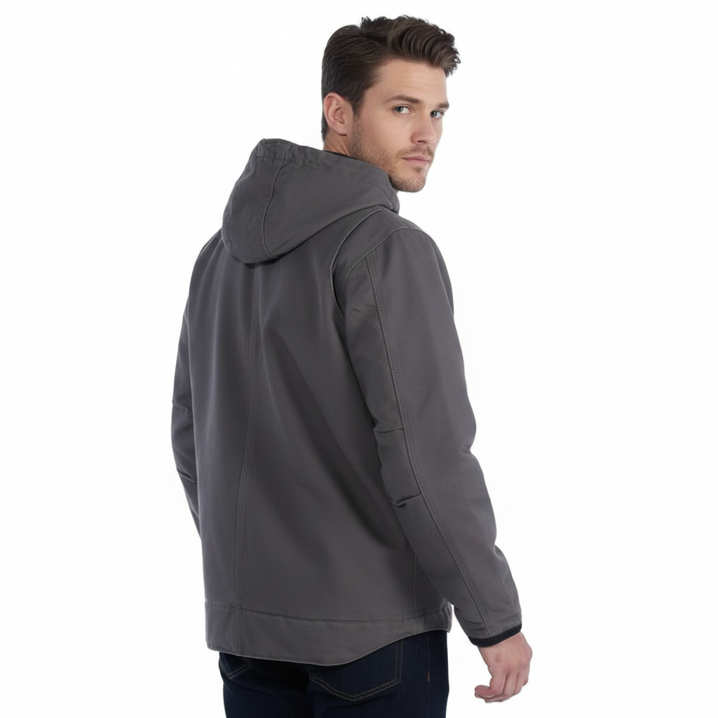 Relaxed Fit Washed Duck Sherpa-Lined Utility Jacket
