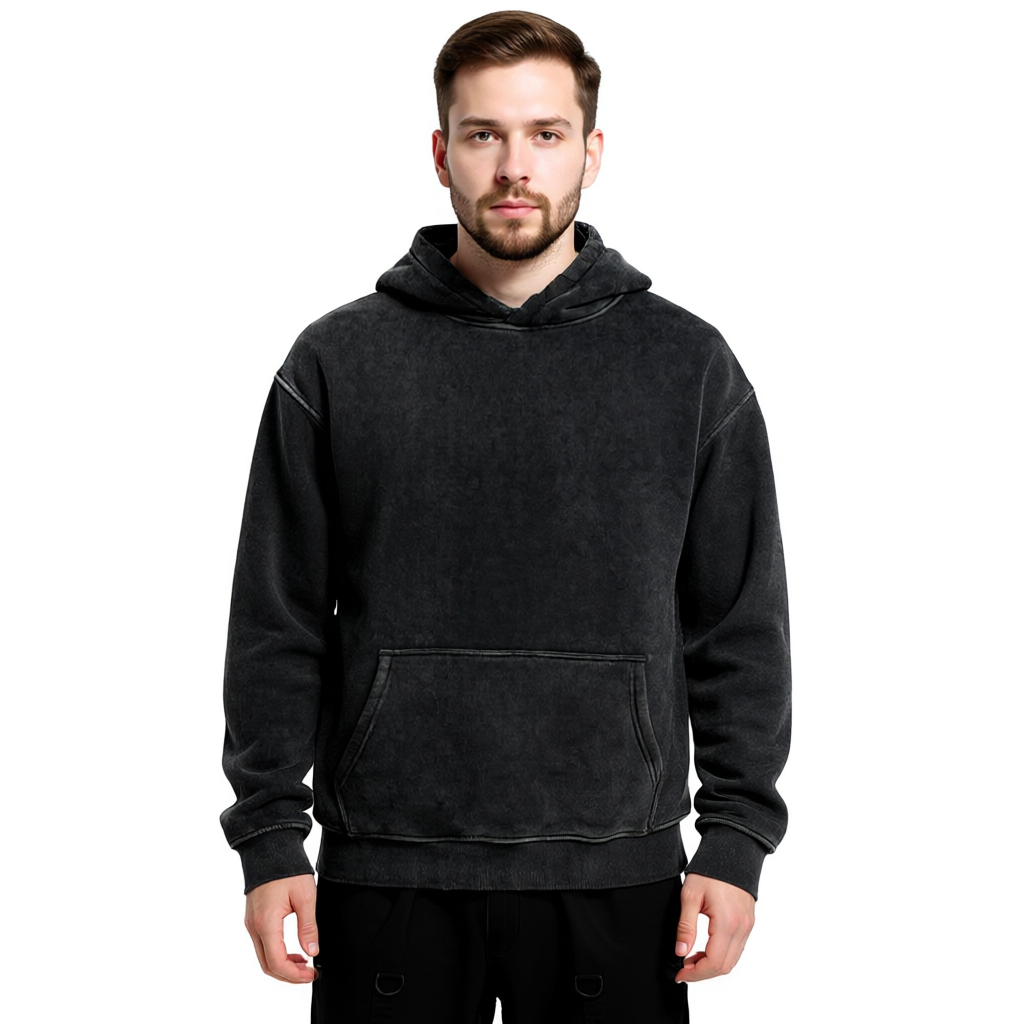 Vintage Oversized Acid Wash Hoodie For Men And Women Streetwear Sweatshirt