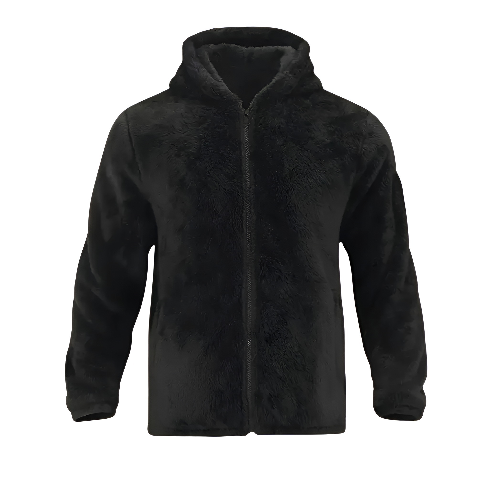 Hooded Winter Jacket for Men with Zipper Closure and Side Pockets