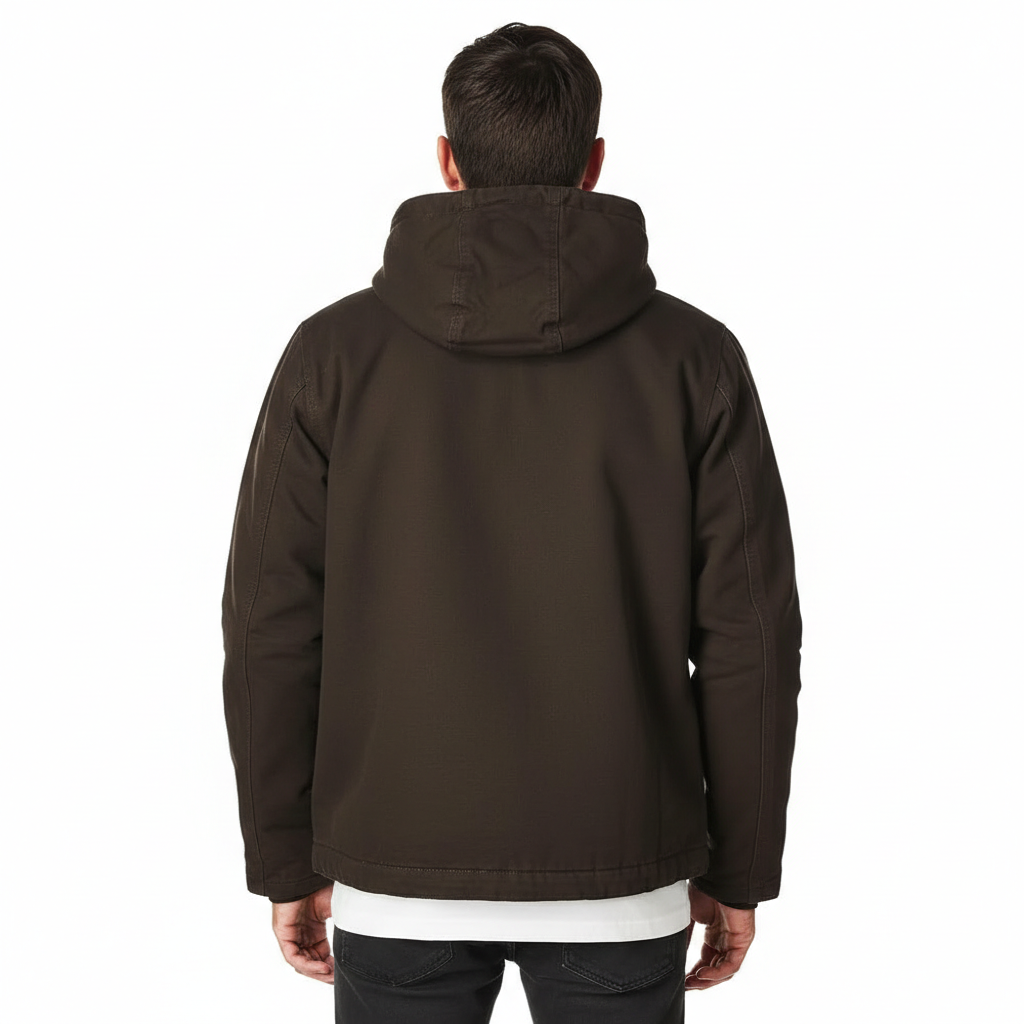 Relaxed Fit Washed Duck Sherpa-Lined Utility Jacket