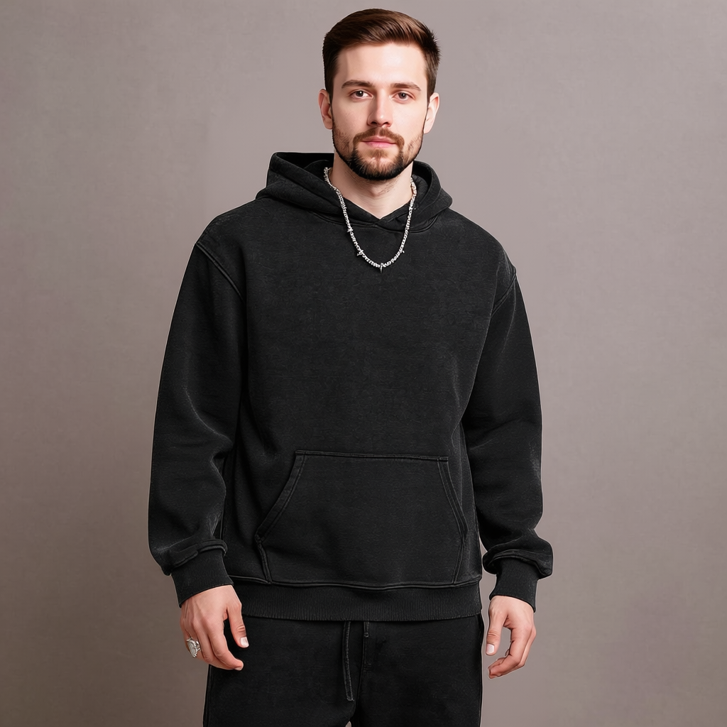 Vintage Oversized Acid Wash Hoodie For Men And Women Streetwear Sweatshirt