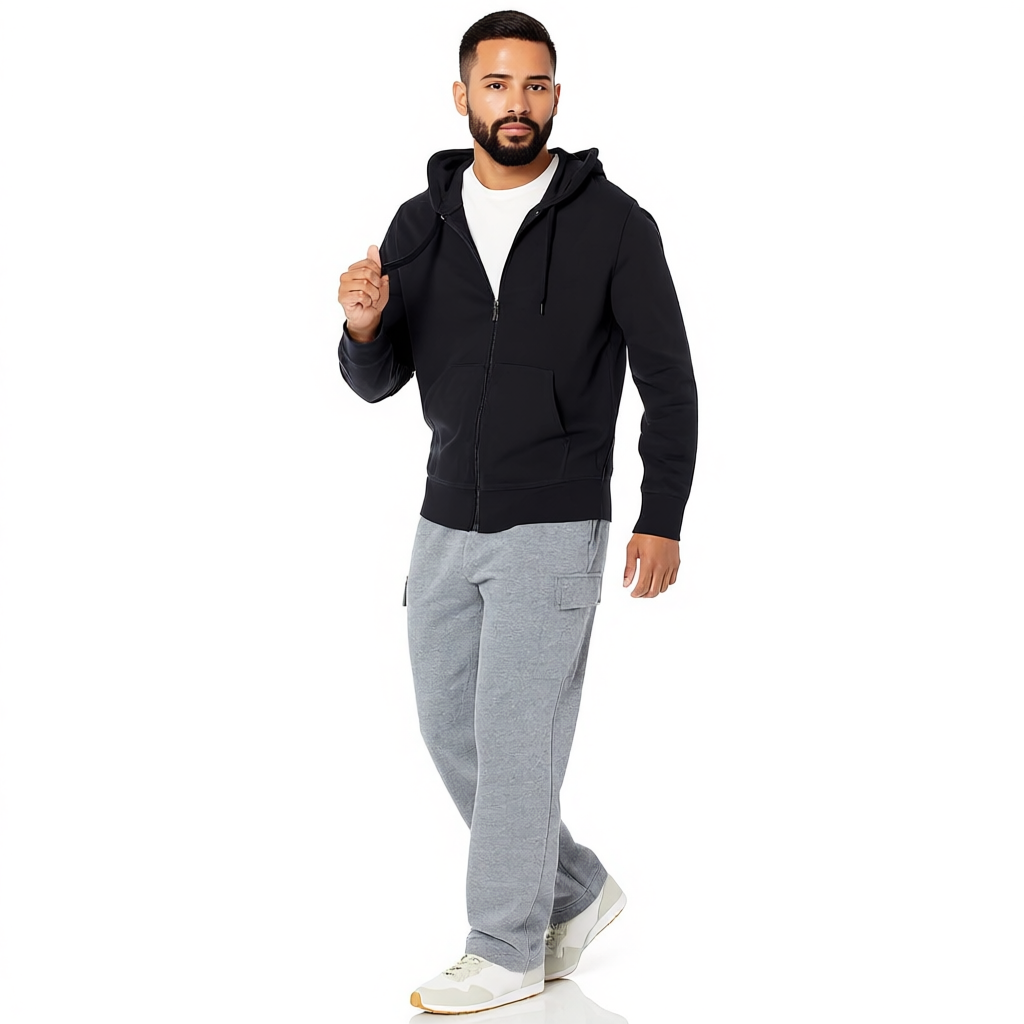 Lightweight Hoodie with French Terry And Classic Full Zip