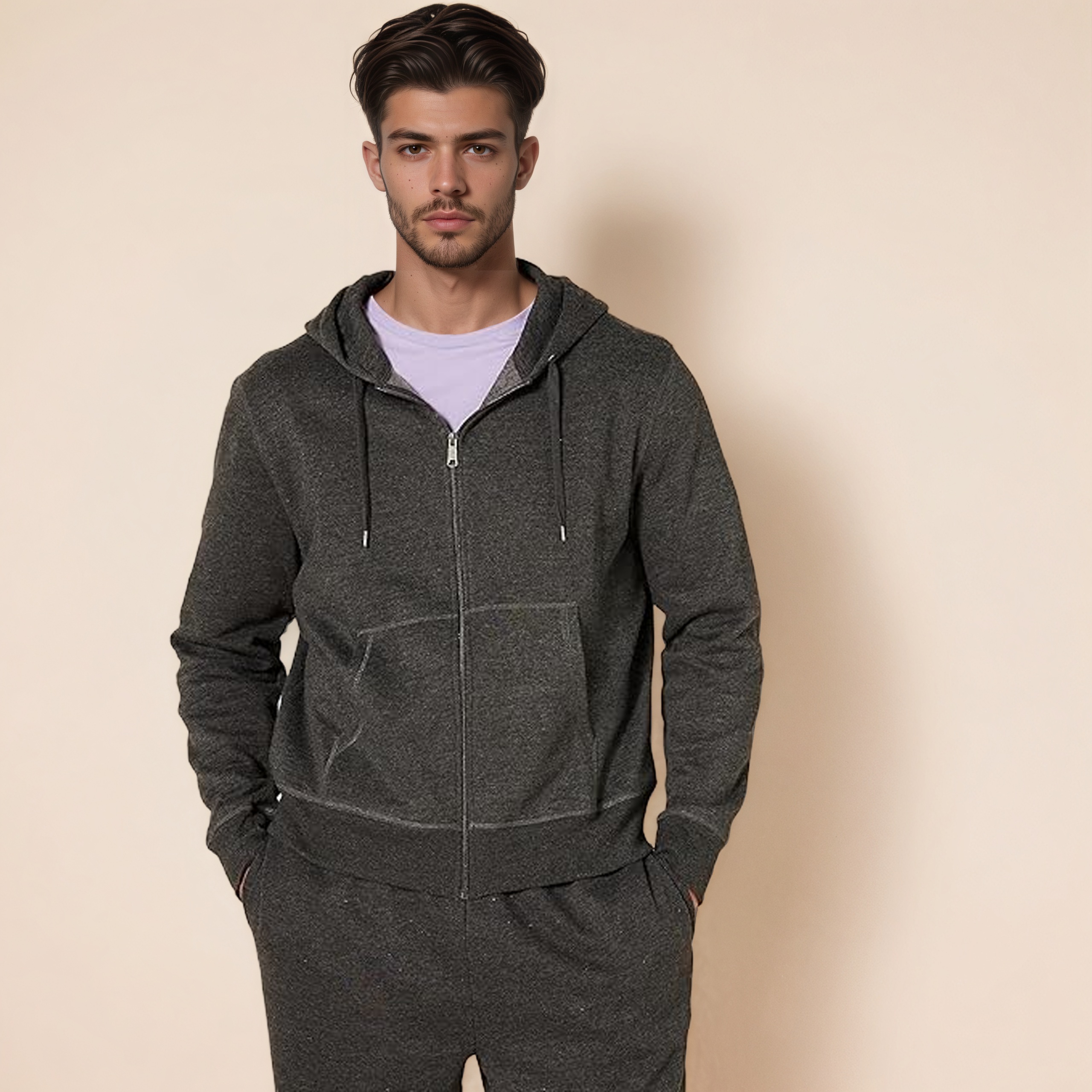 Essentials Zip Up Fleece Hoodie for Men