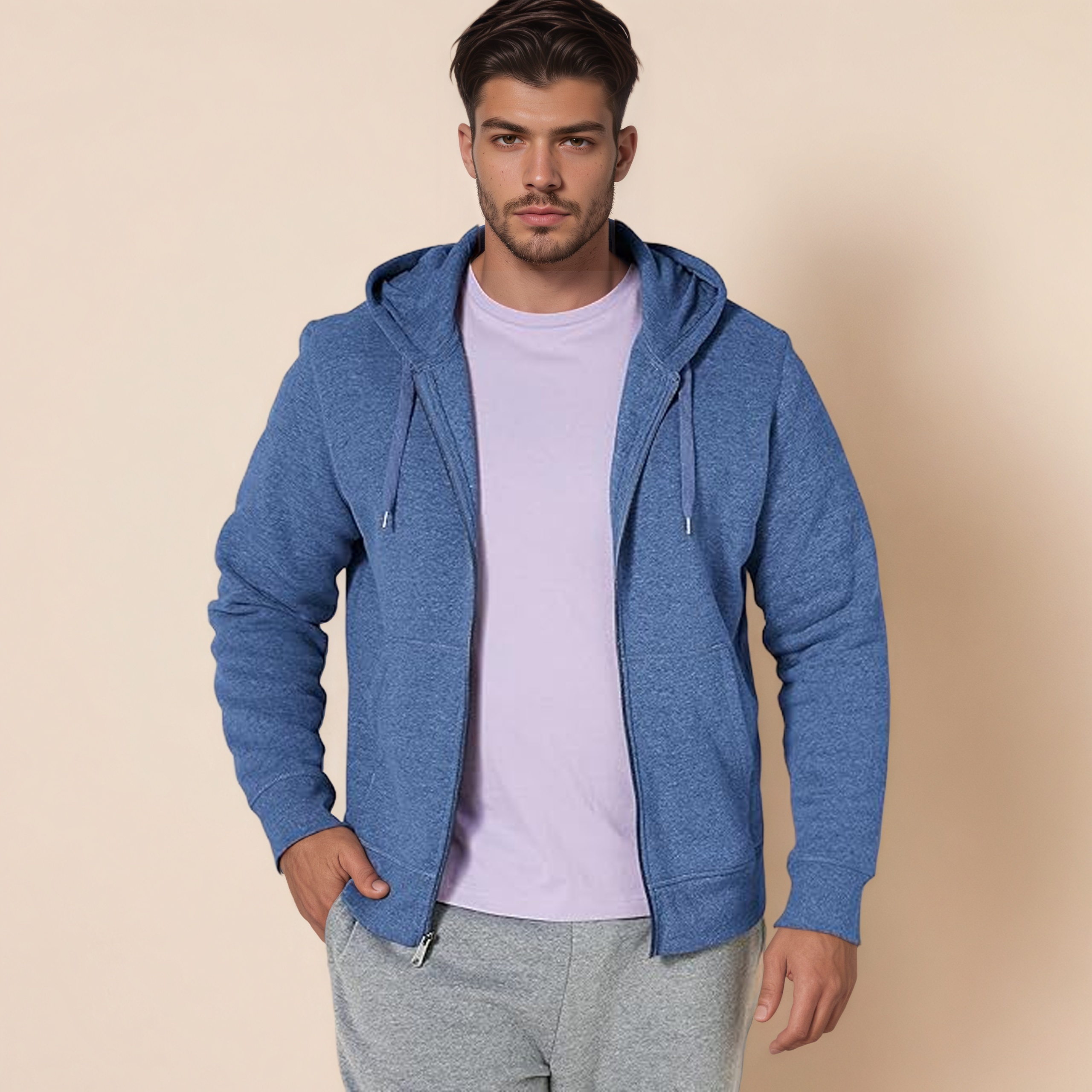 Essentials Zip Up Fleece Hoodie for Men