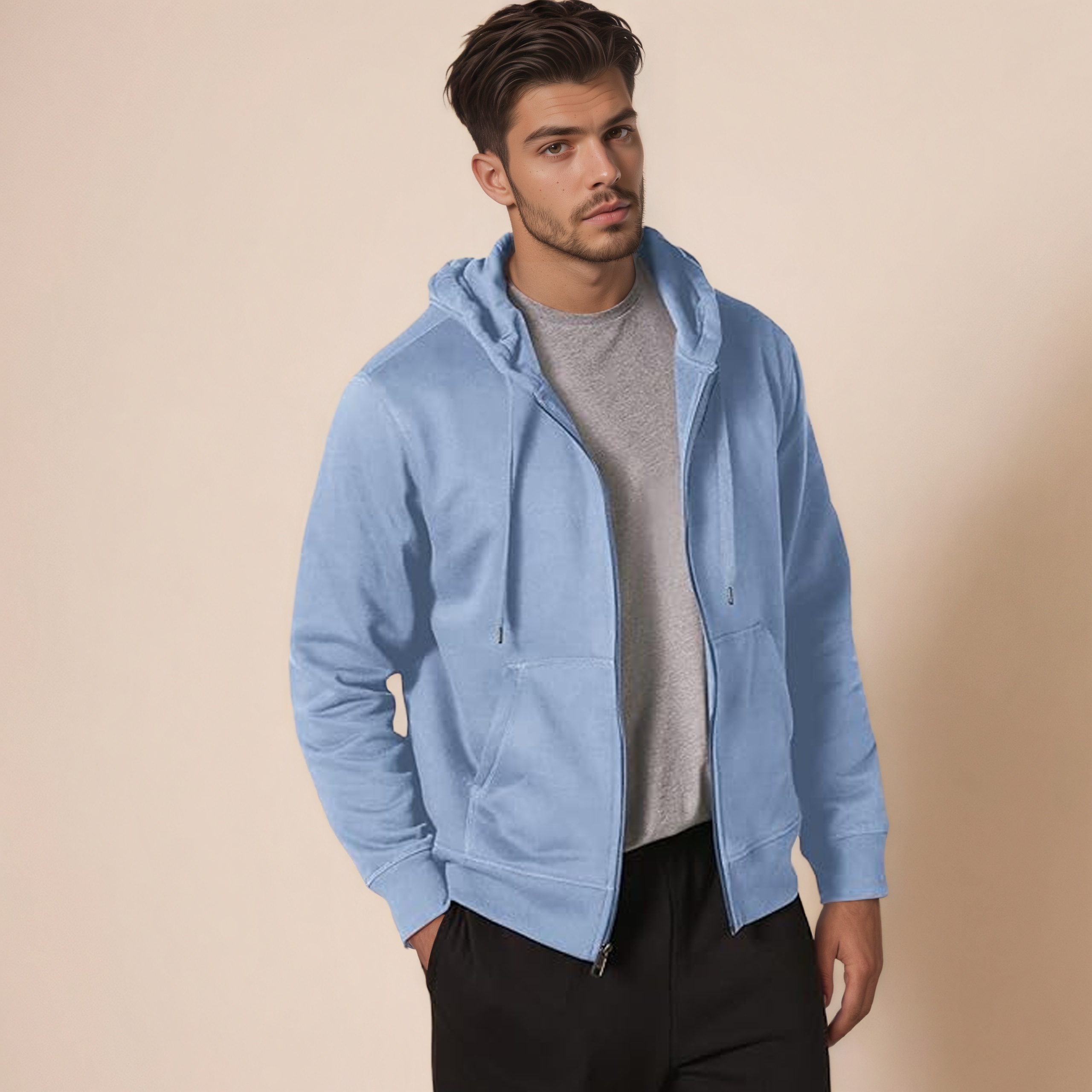 Essentials Zip Up Fleece Hoodie for Men
