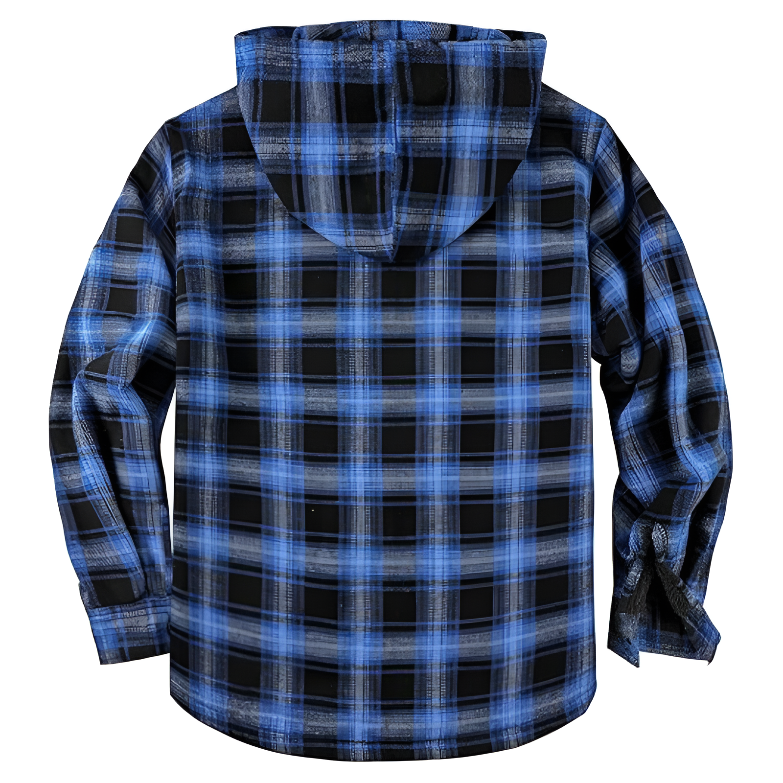 Men Flannel Hooded Jacket Fleece Sherpa Lined Plaid Shirts Jackets Zip Up Sweatshirt Hoodies for Men with 4 Pockets