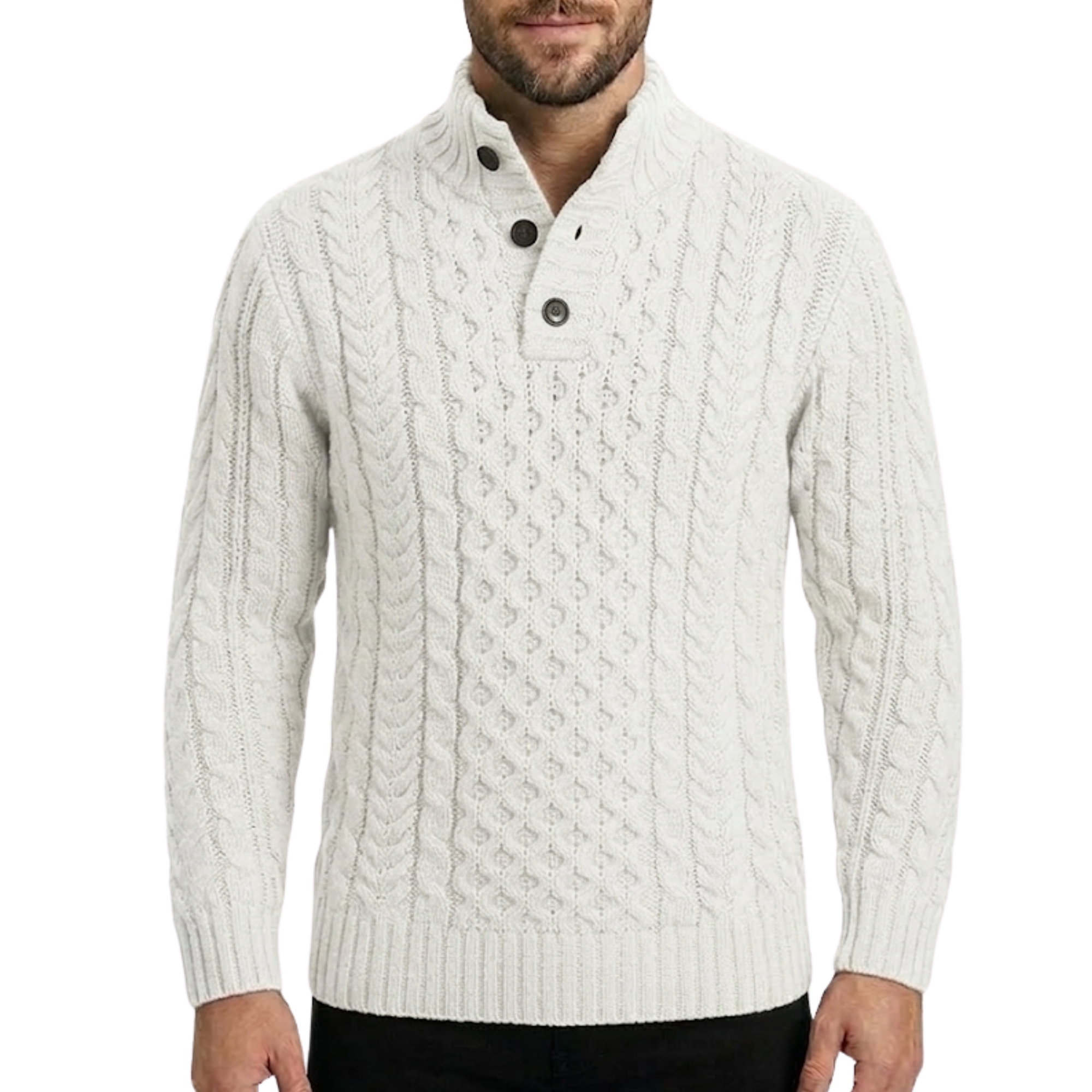 Knitted Chunky Thermal Sweater With Twisted Design For Men