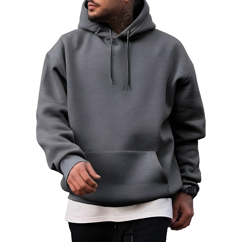 Mens Casual Cotton Hooded Collar Drawstring Hoodies Pullover Sweatshirts Casual Long Sleeve Shirts